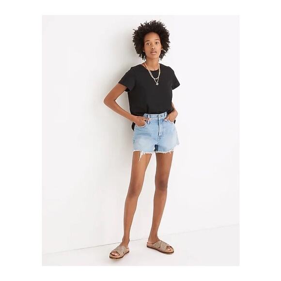 Madewell The Perfect Jean Short in Hedrick Wash Size 27 Raw Hem High Rise - Picture 16 of 16